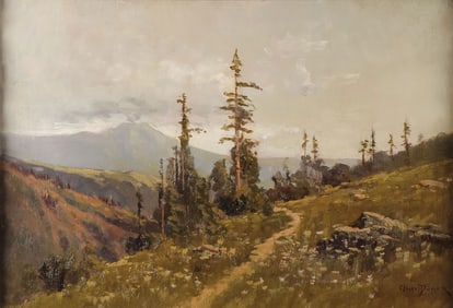 SIGNED EXPANSIVE MOUNTAINOUS LANDSCAPE