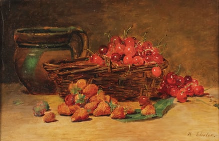 FINE SIGNED FRENCH STILL LIFE, 19TH C