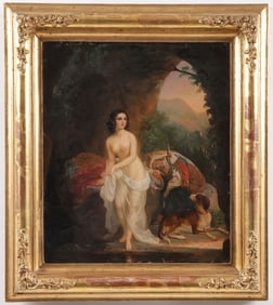 19TH C NUDE GENRE PAINTING