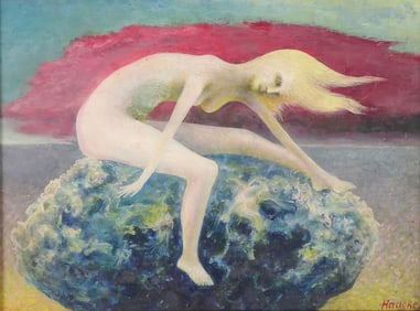 SIGNED AMERICAN SURREALISTIC PAINTING