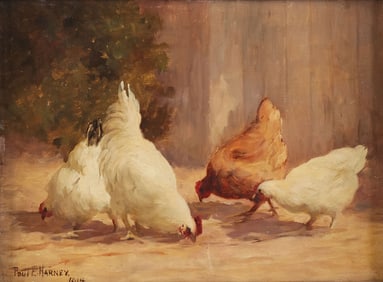 GOOD DATED PAUL HARNEY PAINTING, 1914