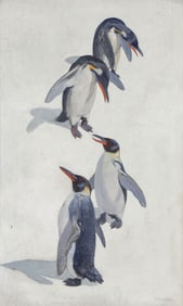 GREAT JULIUS MOESSEL PENGUIN PAINTING