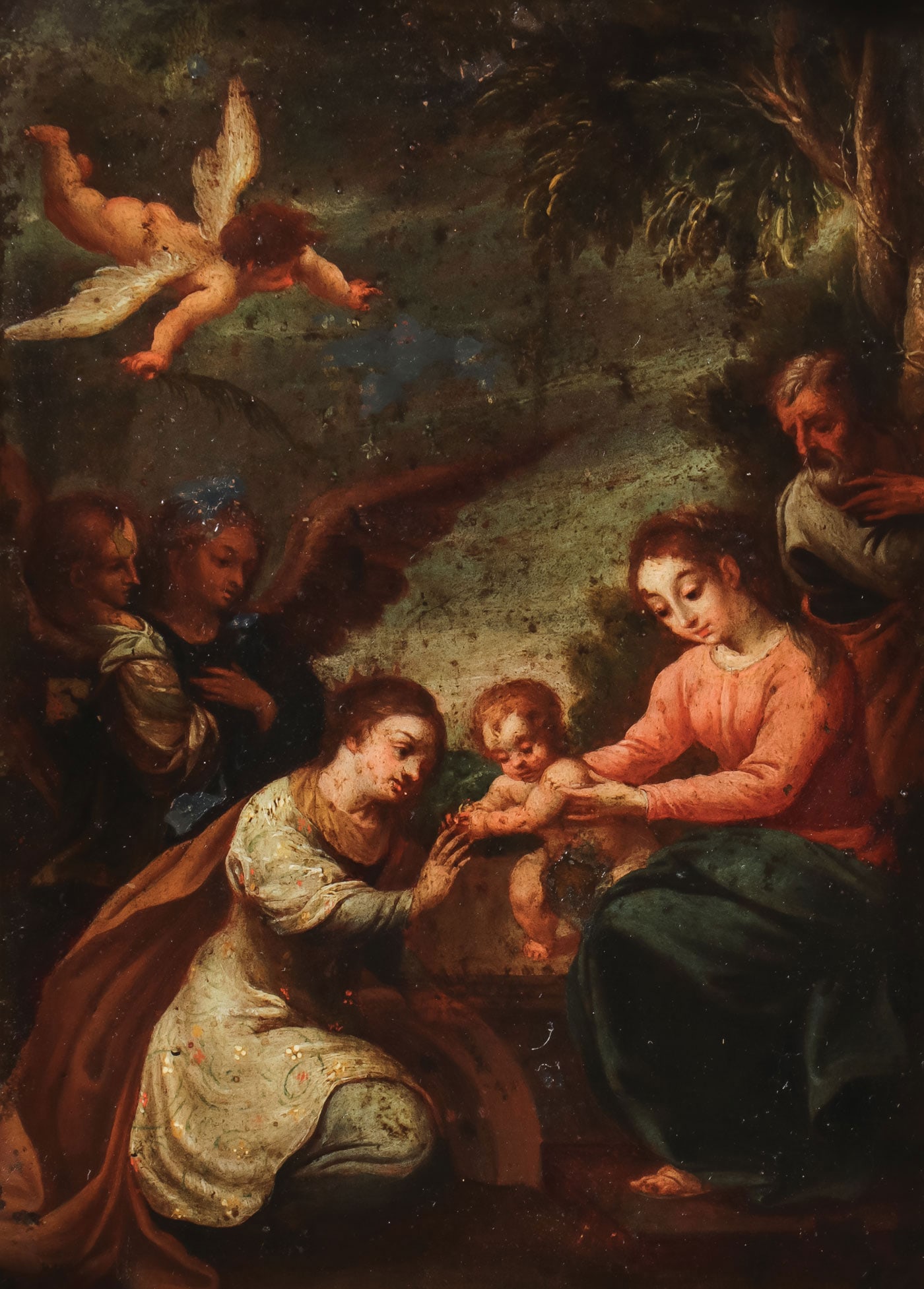 SPANISH COLONIAL OIL ON COPPER 18TH CENTURY (1 of 3)