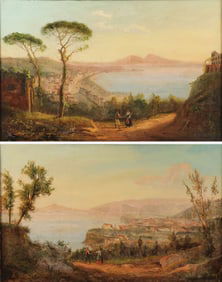 PAIR OF NEAPOLITAN PAINTINGS 19TH CENTURY