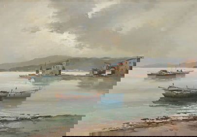 ATTRACTIVE SIGNED ITALIAN SEASCAPE PAINTING