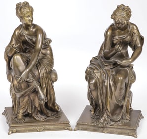 PAIR OF GOOD FRENCH BRONZE FIGURES, 19TH C