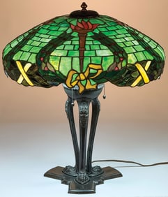 DUFFNER & KIMBERLY TORCH & WREATH LEADED GLASS