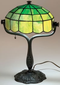 DUFFNER & KIMBERLY LEADED GLASS DESK LAMP
