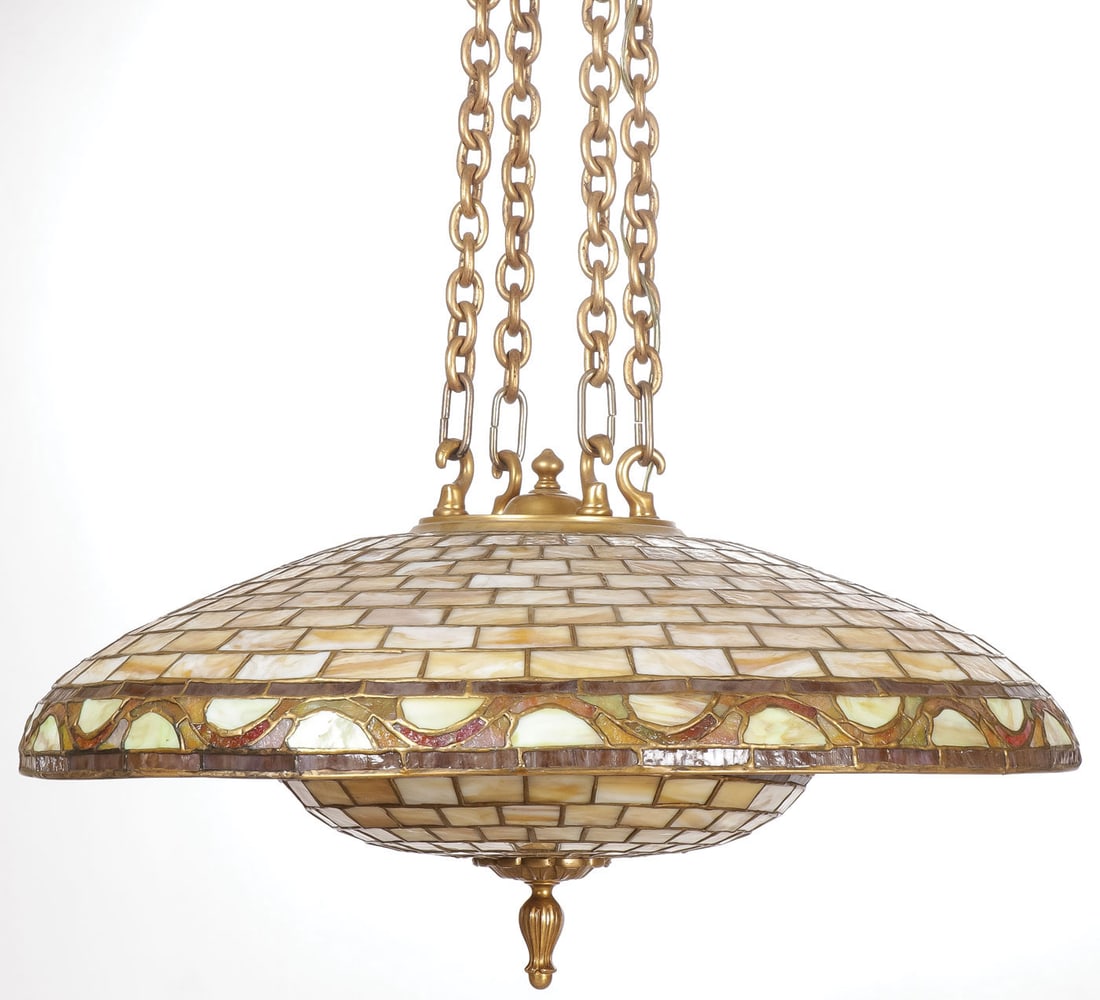 DUFFNER & KIMBERLY HANGING LEADED GLASS CHANDELIE (1 of 4)