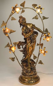 LARGE & IMPRESSIVE ART NOUVEAU FIGURAL LAMP