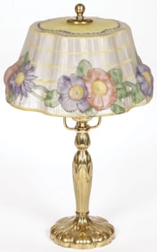 PAIRPOINT PUFFY FLORAL BOUDOIR LAMP, C.1911