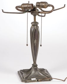 GOOD PAIRPOINT SILVERED METAL LAMP BASE, C 1910