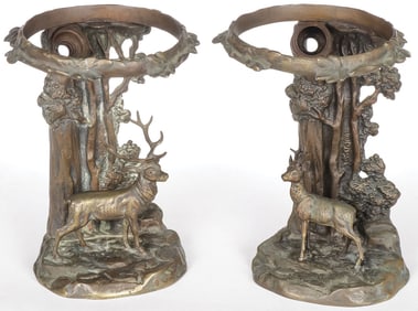 PR BRONZE FIGURAL LAMP STANDS, C. 1900