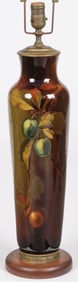 LARGE AMERICAN ART POTTERY VASE LAMP, C.1900