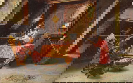 GREAT ITALIAN GENRE PAINTING C. 1890