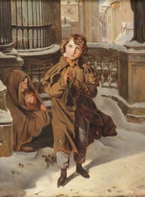 SIGNED & DATED GENRE PAINTING DATED 1856