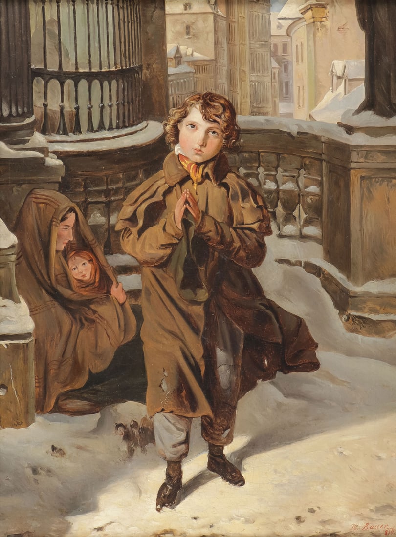 SIGNED & DATED GENRE PAINTING DATED 1856 (1 of 4)