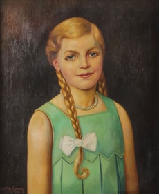 SIGNED AND DATED CHARMING PORTRAIT, 1933