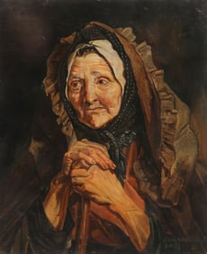 OIL ON WOOD PANEL SIGNED PAINTING