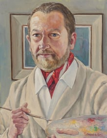 SIGNED SWISS ARTIST SELF PORTRAIT