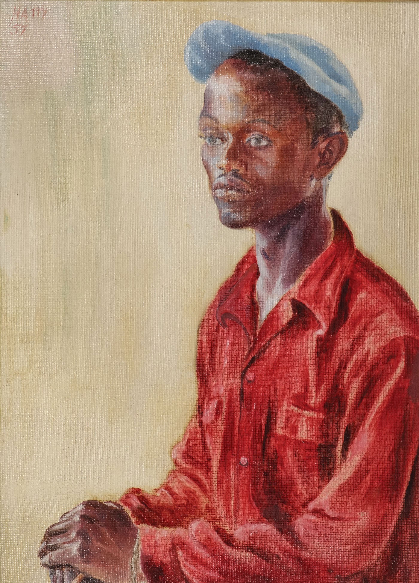 SIGNED AND DATED AFRICAN PAINTING (1 of 3)