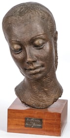 GOOD MODERNIST BRONZE BUST BY GORDINE