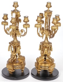 PR EXCEPTIONAL FRENCH GILT BRONZE CANDELABRA
