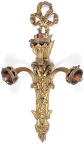 IMPRESSIVE FRENCH GILT BRONZE WALL SCONCE, C 1890
