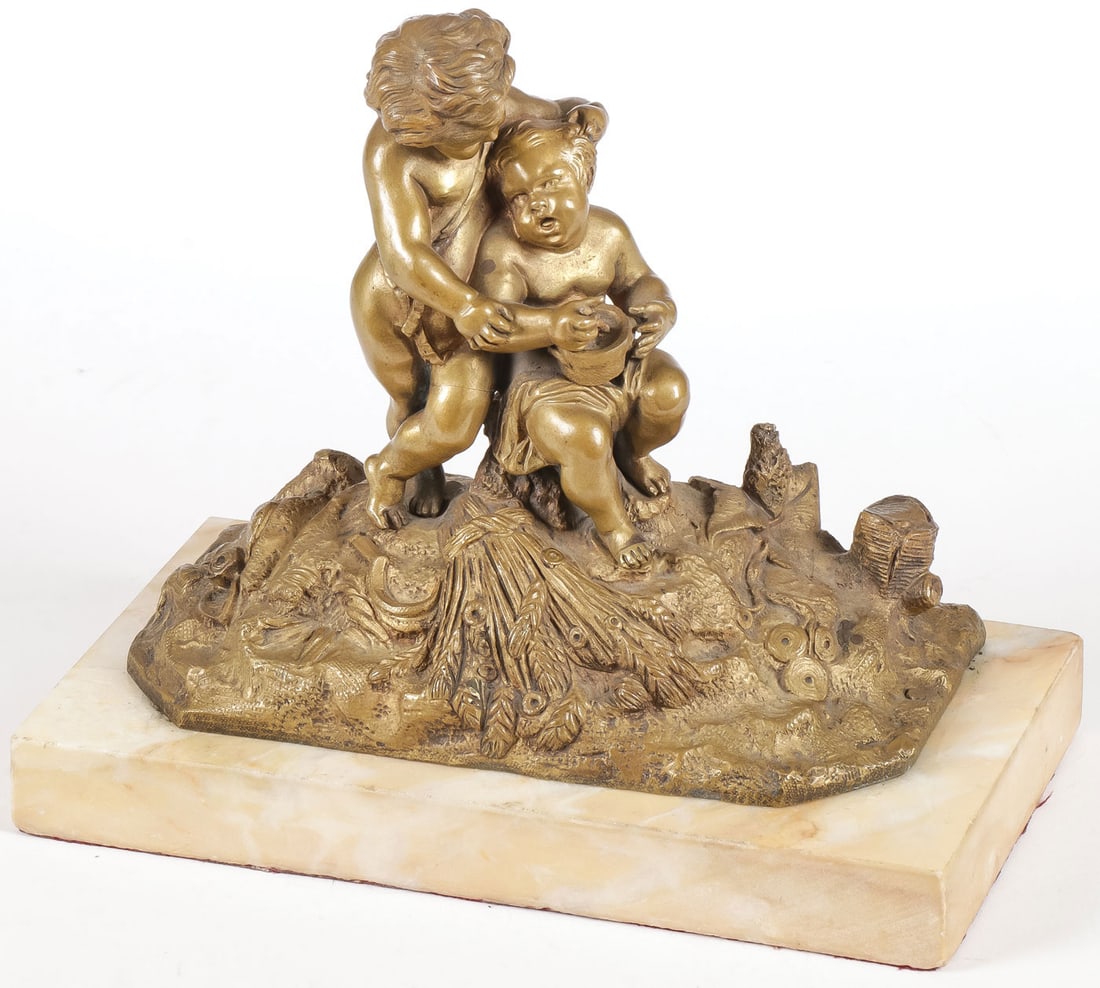 CHARMING FRENCH GILT BRONZE DESK SCUPTURE (1 of 3)