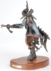 GREAT NATIVE AMERICA SIGNED BRONZE SCULPTURE