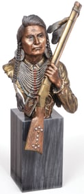 COLD PAINTED INDIAN BRONZE BY PARDELL