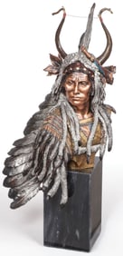 GREAT COLD PAINTED INDIAN BRONZE
