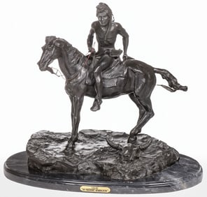 IMPRESSIVE INDIAN BRONZE AFTER REMINGTON