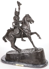 IMPRESSIVE INDIAN BRONZE AFTER REMINGTON