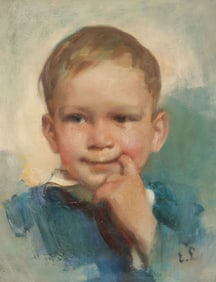 CHARMING SIGNED PAINTING, C. 1940