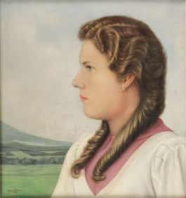 GERMAN WWII SIGNED OIL PORTRAIT