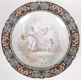 LARGE FRENCH GILT BRONZE AND ENAMEL STAND