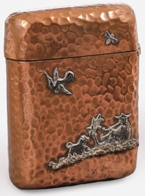 GORHAM MIXED METAL HAMMERED CIGARETTE CASE