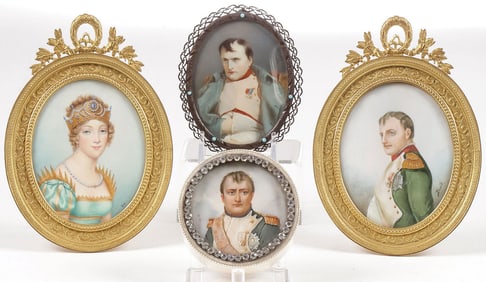 GROUP OF NAPOLEONIC MINIATURE PORTRAITS
