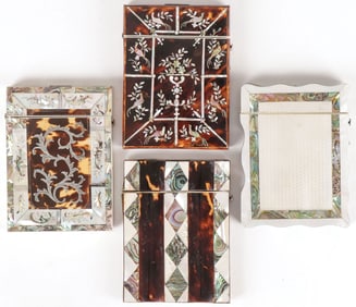 FOUR VICTORIAN CARD CASES