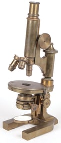 VINTAGE E. LEITZ WETZLAR BRASS MICROSCOPE