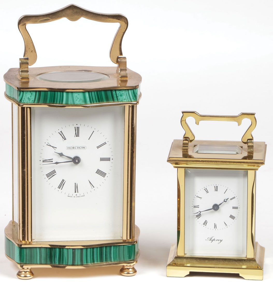 A HORCHOW & AN ASPREY CARRIAGE CLOCK (1 of 5)