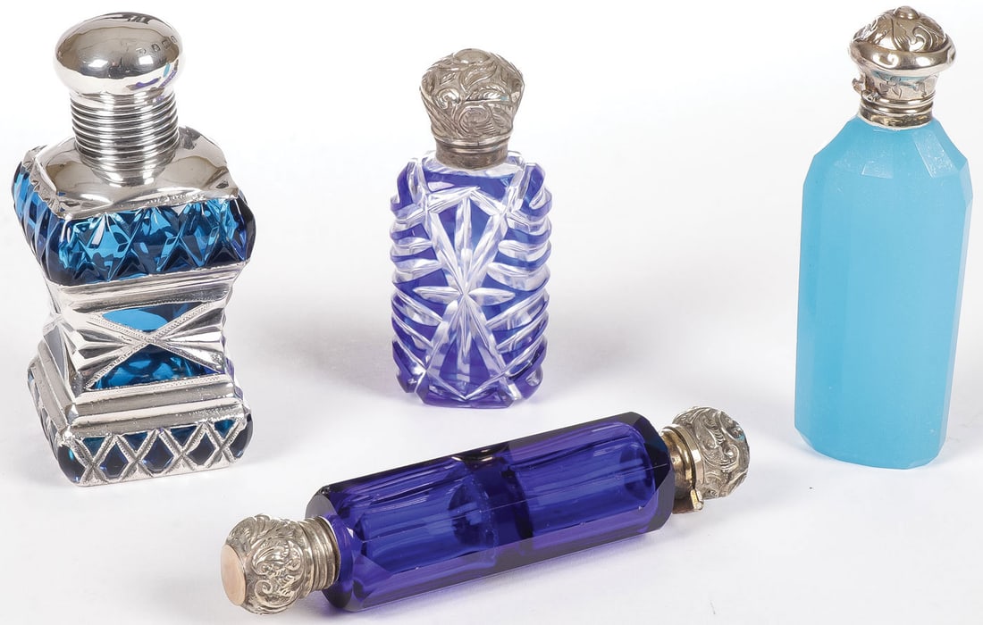 FOUR VICTORIAN GLASS PERFUMES (1 of 1)