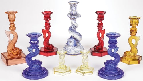 NINE DOLPHIN CANDLESTICKS