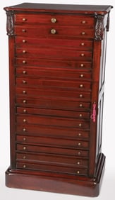 BEAUTIFUL MAHOGANY SIDE LOCK SPECIMEN CHEST