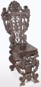 ITALIAN CARVED SGABELLO CHAIR