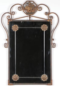 WROUGHT IRON MIRROR ATTRIBUTED TO OSCAR BACH