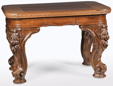CARVED WALNUT CONSOLE TABLE