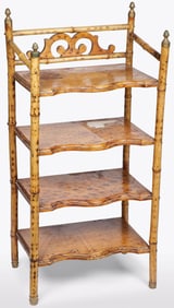 ENGLISH BURNT BAMBOO ETAGERE, 19TH C