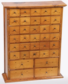 CHARMING OAK AND PINE APOTHECARY CABINET